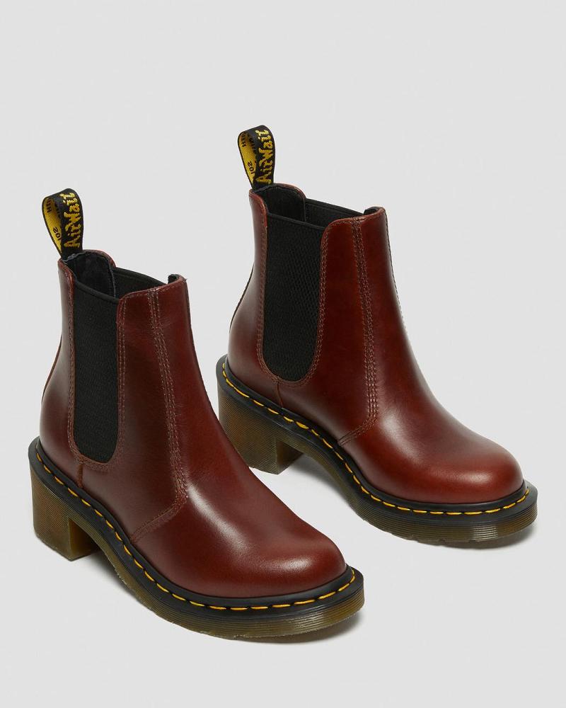 Botas de Tacon Dr Martens Cadence Cuero Tacón Mujer Marrom | MX 635WNB